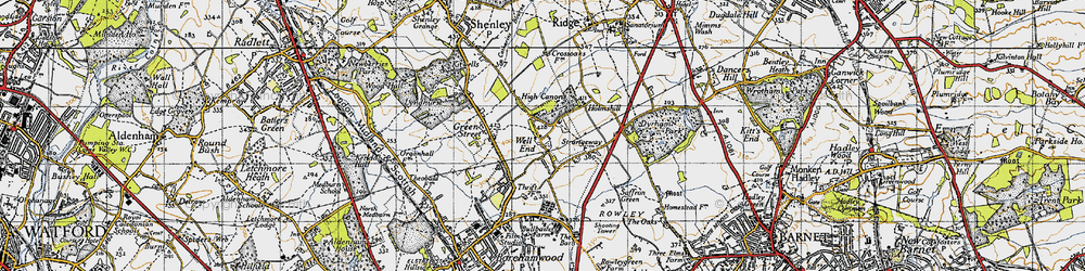 Old map of Well End in 1946