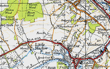 Old map of Well End in 1947