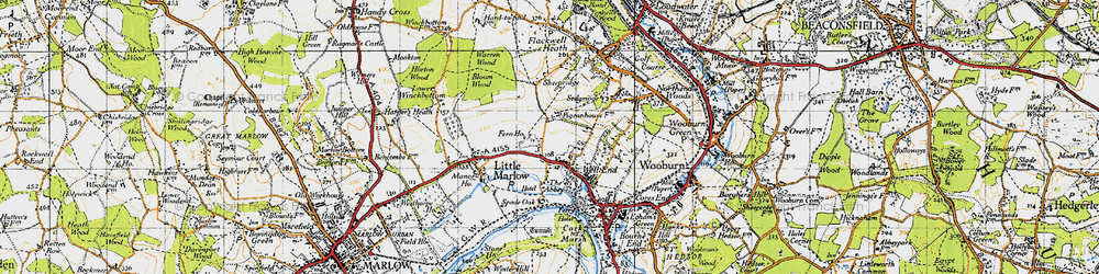 Old map of Well End in 1947