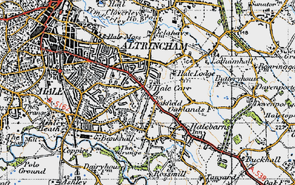 Old map of Well Green in 1947