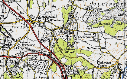 Old map of Well Hill in 1946