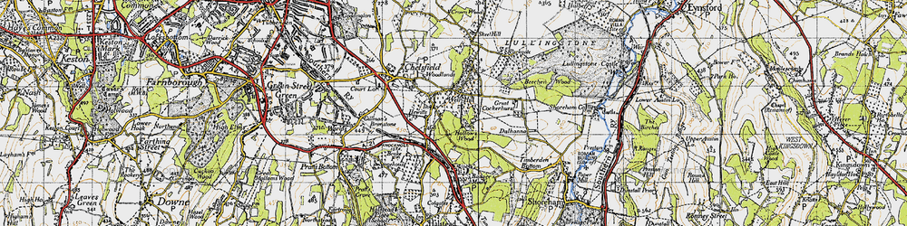 Old map of Well Hill in 1946