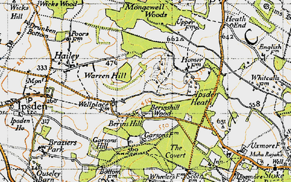 Old map of Bixmoor Wood in 1947