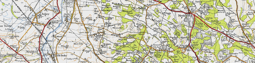 Old map of Bixmoor Wood in 1947