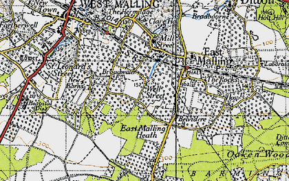 Old map of Well Street in 1946