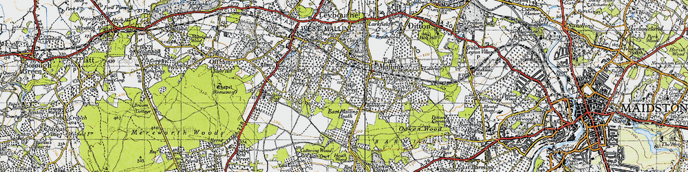 Old map of Well Street in 1946
