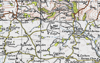 Old map of Well Town in 1946