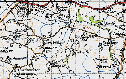 Old map of Welland Stone in 1947