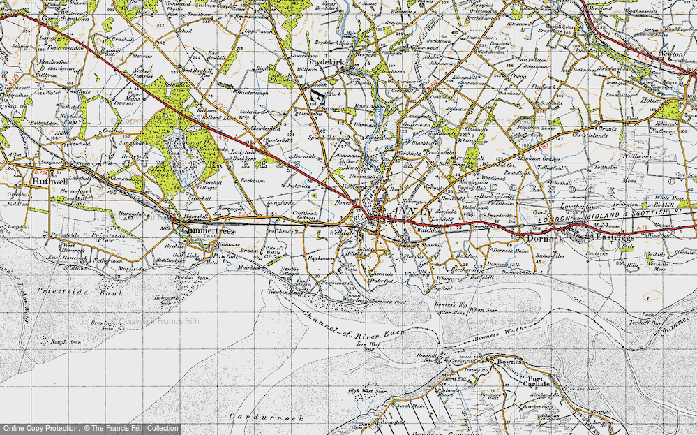 Old Map of Historic Map covering Blacketlees in 1947