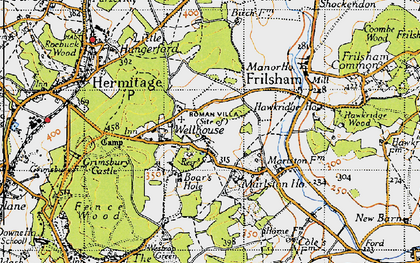 Old map of Wellhouse in 1945