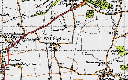 Old map of Wellingham in 1946