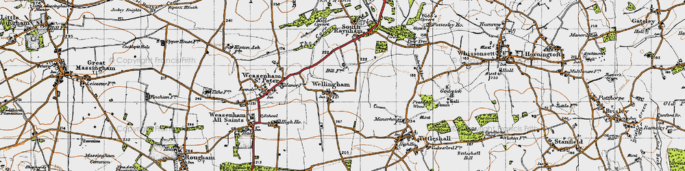 Old map of Wellingham in 1946