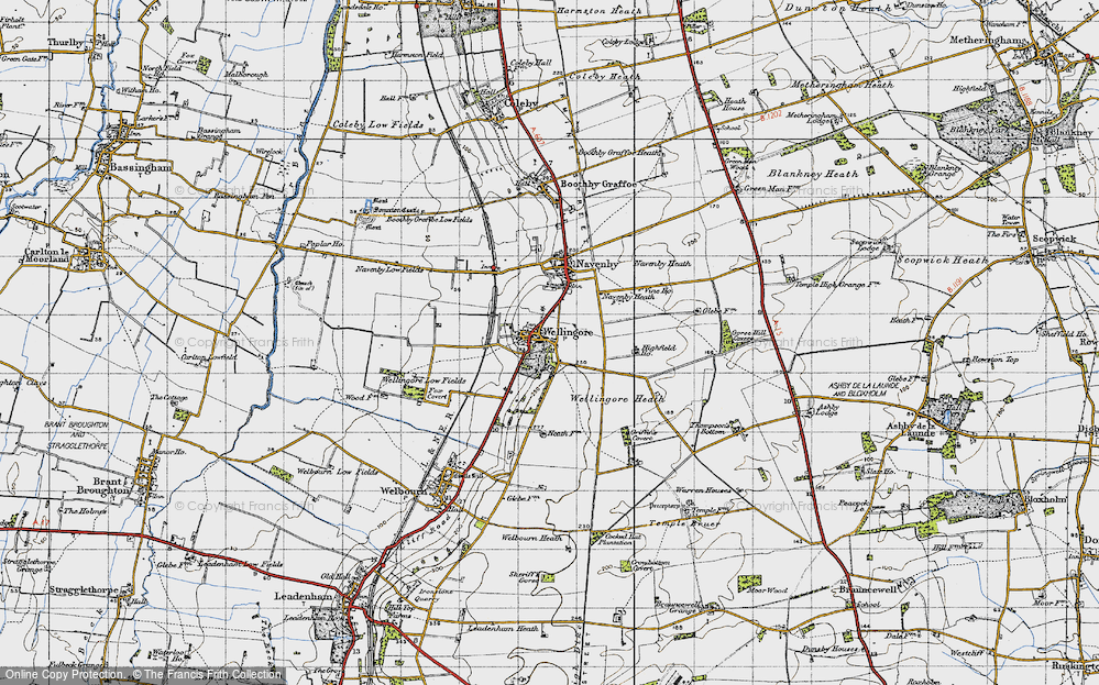 Old Map of Wellingore, 1947 in 1947