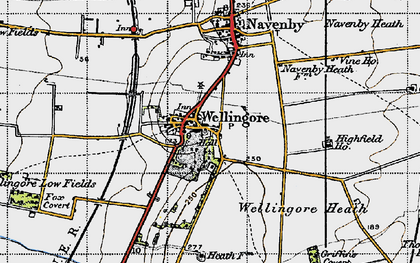 Old map of Wellingore in 1947