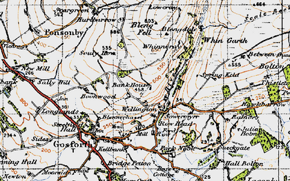 Old map of Bridge Petton in 1947