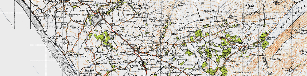 Old map of Between Guards in 1947