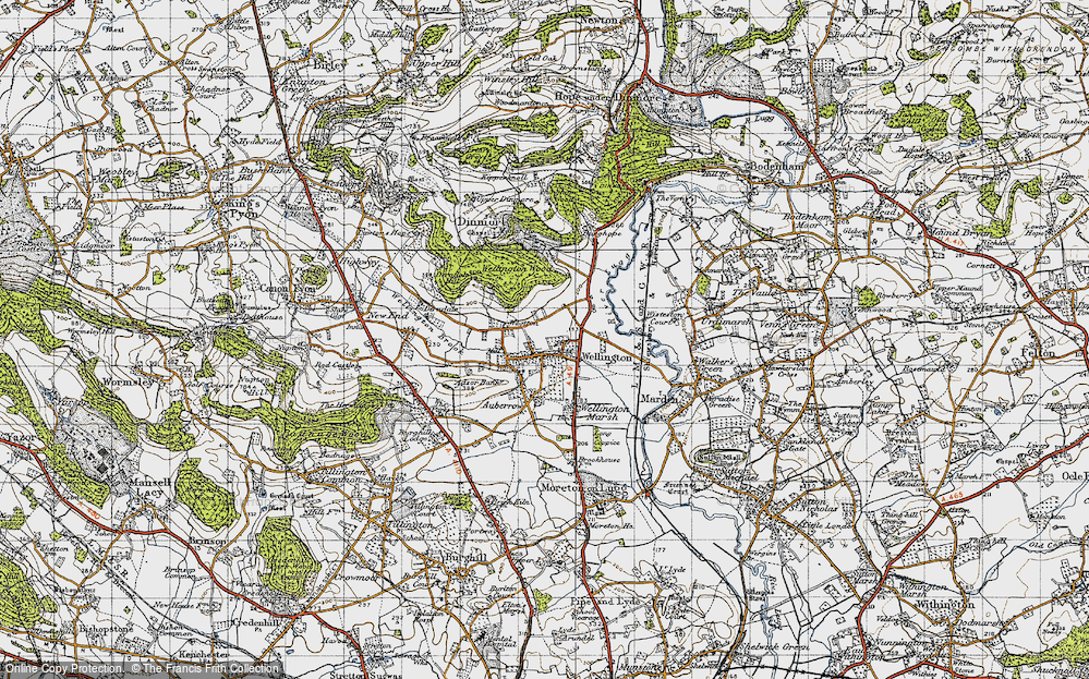 Old Map of Historic Map covering Wootton in 1947