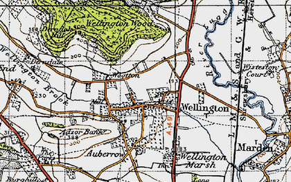 Old map of Wootton in 1947