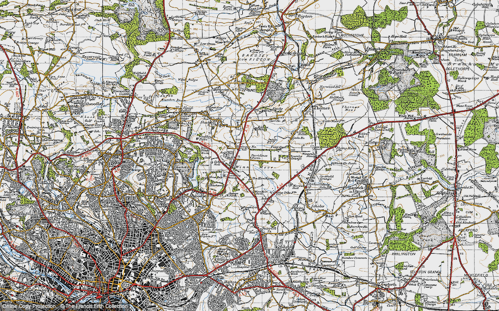 Old Map of Historic Map covering Birkby Hill in 1947