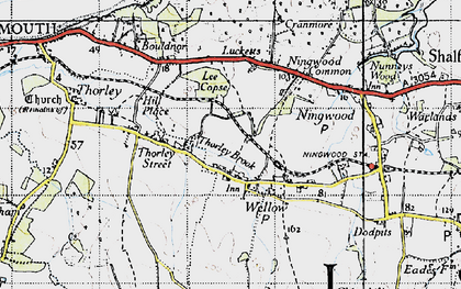 Old map of Wellow in 1945