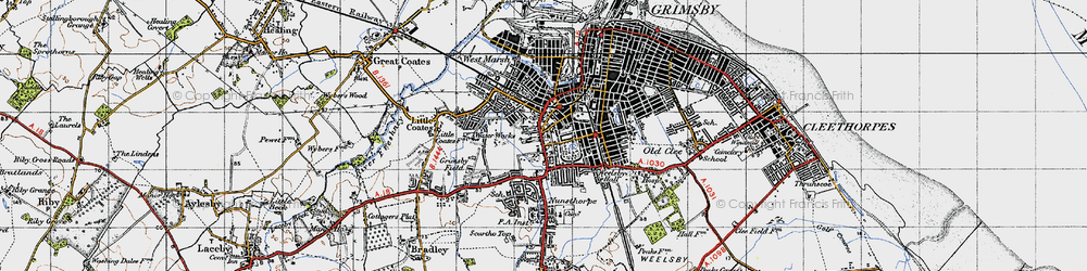 Old map of Wellow in 1946