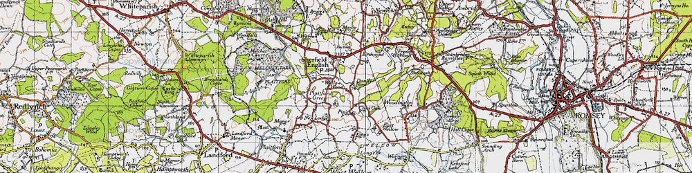 Old map of Wellow Wood in 1940