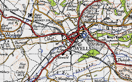 Old map of Wells in 1946