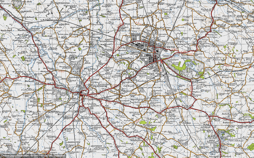 Old Map of Wells Green, 1947 in 1947