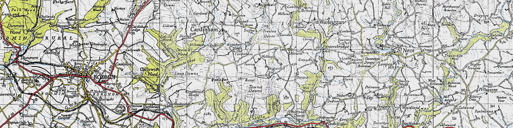 Old map of Welltown in 1946