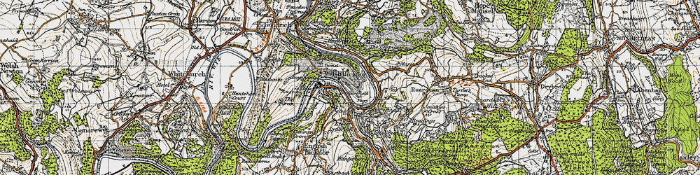 Old map of Welsh Bicknor in 1947