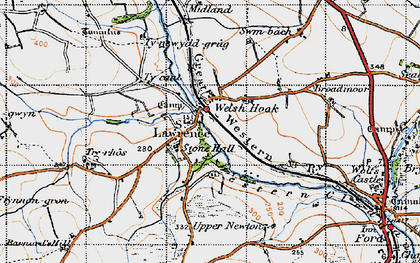 Old map of Welsh Hook in 1946