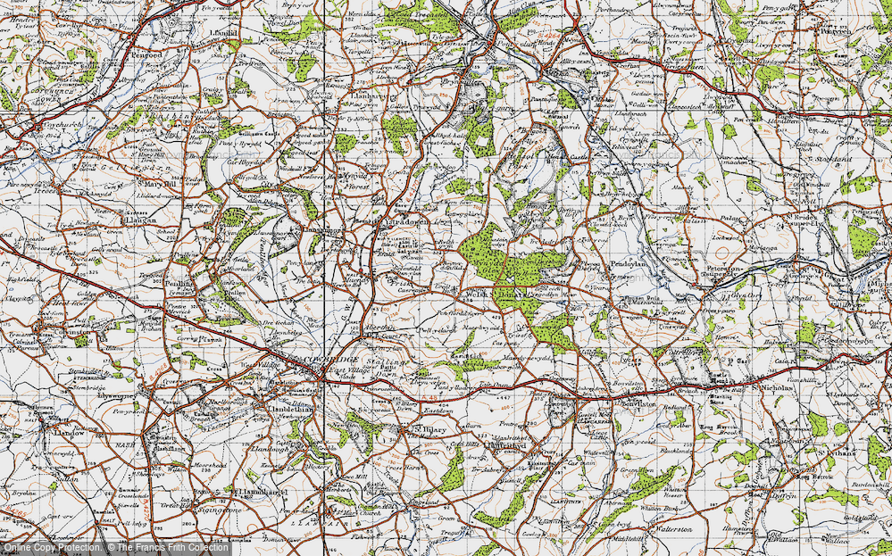 Old Map of Welsh St Donats, 1947 in 1947