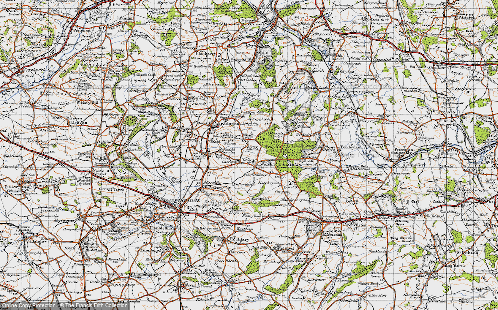 Historic Ordnance Survey Map of Welsh St Donats, 1947