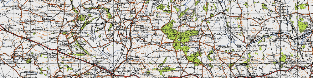 Old map of Welsh St Donats in 1947