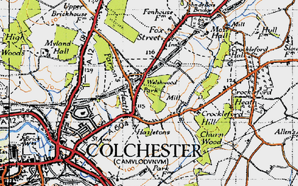 Old map of Welshwood Park in 1945