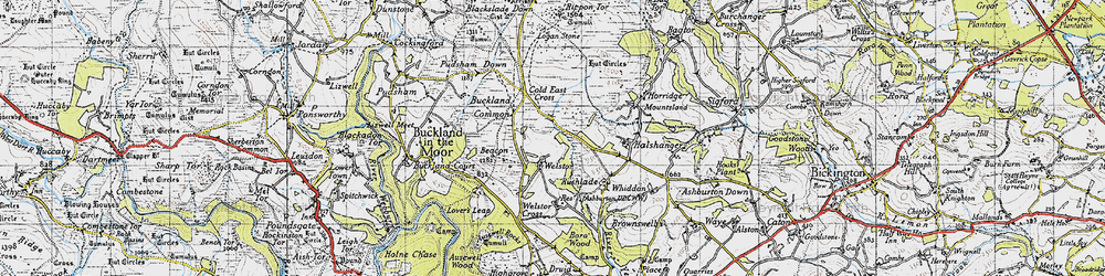 Old map of Ausewell Cross in 1946