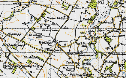 Old map of Borrans Hill in 1947