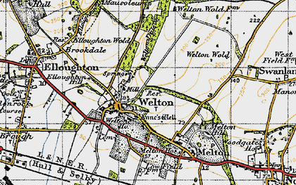 Old map of Welton Wold in 1947