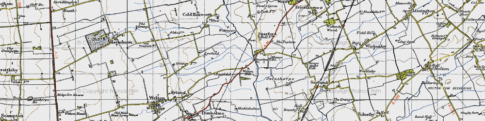 Old map of Welton Hill in 1947
