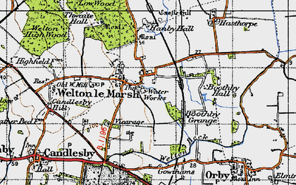 Old map of Welton le Marsh in 1946