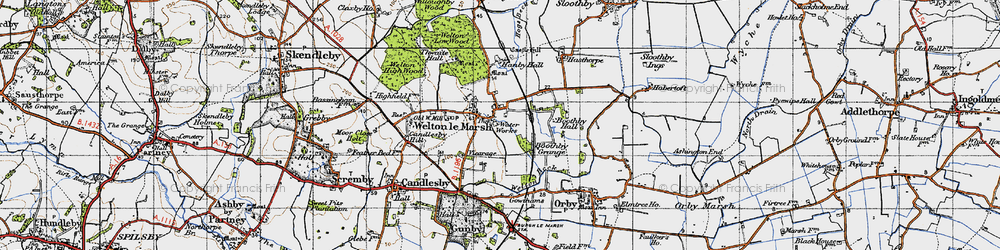 Old map of Welton le Marsh in 1946
