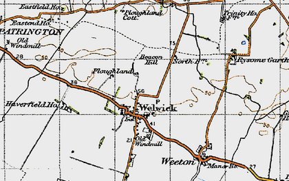 Old map of Welwick in 1947