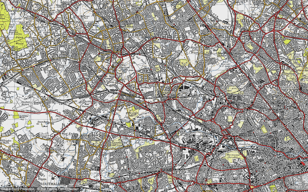 Old Map of Wembley, 1945 in 1945