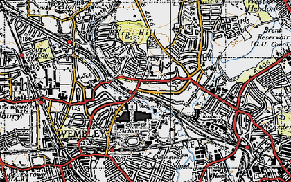 Old map of Wembley Park in 1945