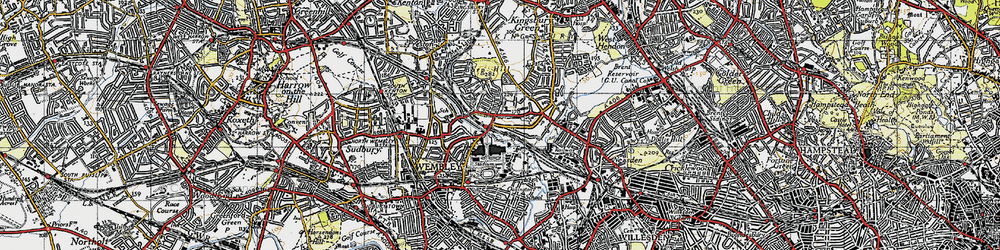 Old map of Wembley Park in 1945