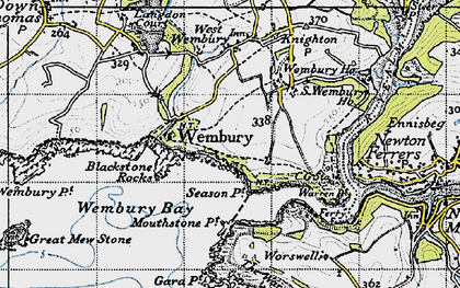 Old map of Wembury in 1946