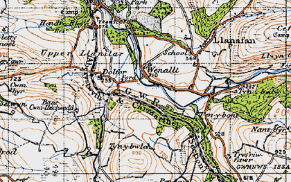 Old map of Wenallt in 1947
