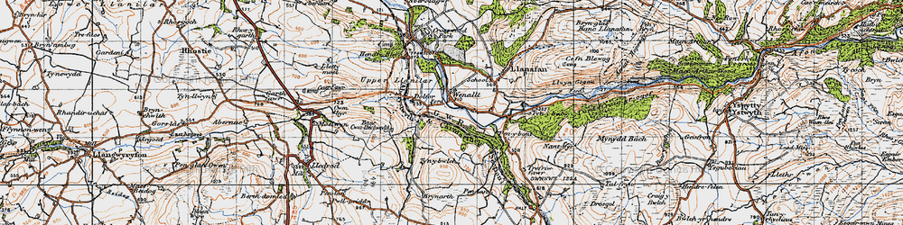 Old map of Wenallt in 1947