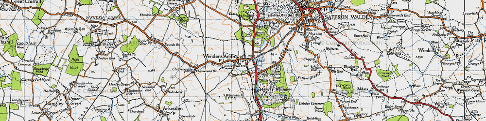 Old map of Audley End Sta in 1946