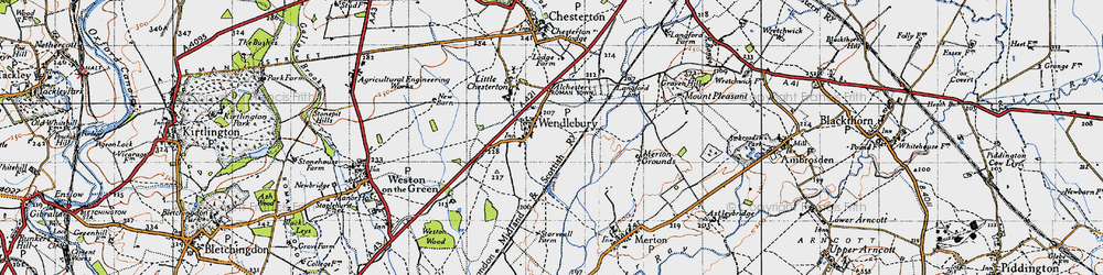 Old map of Wendlebury in 1946